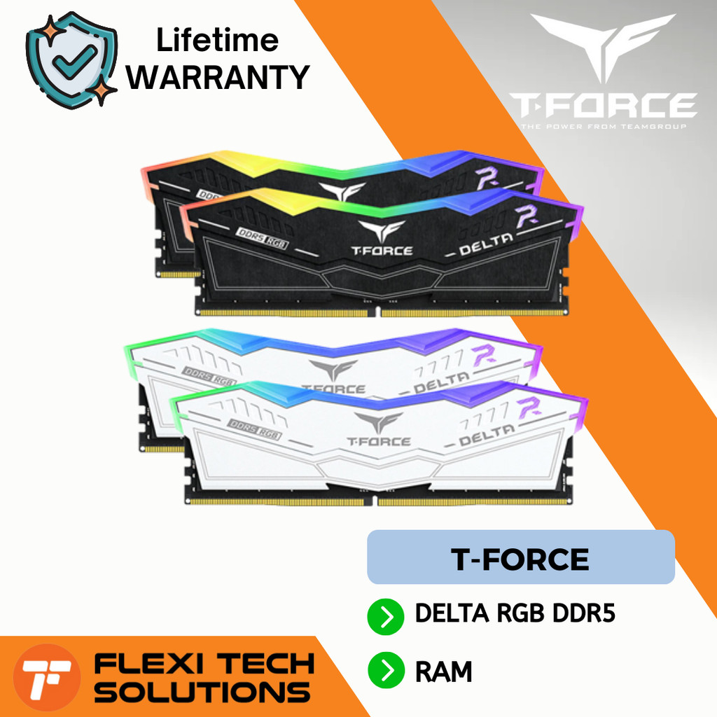 Flexi Tech T-FORCE DELTA RGB DDR5 DESKTOP MEMORY 32GB(2x16GB) 6000MHz ...