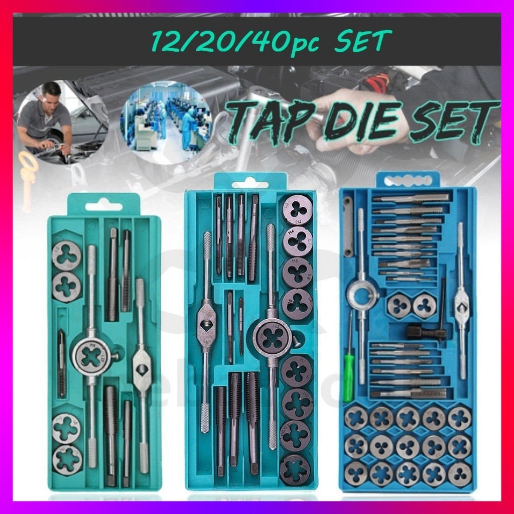 12/20/40pcs Tap And Die Set Tap Wrench Die Handle Screw Thread