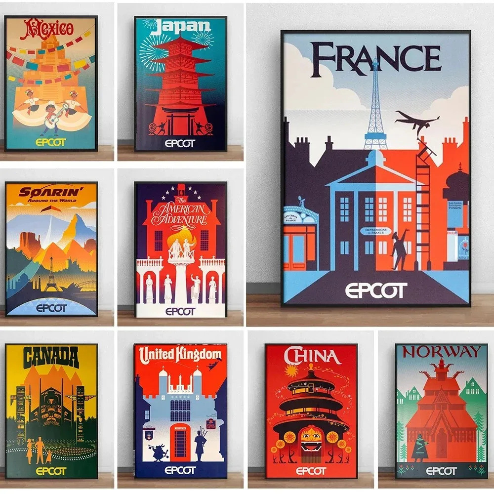 Disneyland Epcot tarikan poster mencetak untuk ruang tamu Walt Disney ...