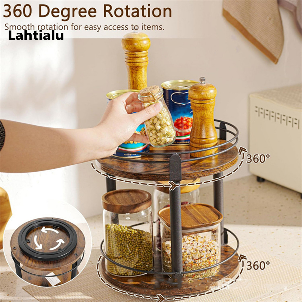 Lahtialu Rotating Spice Rack Smooth 360-degree Rotation Spice Holder ...