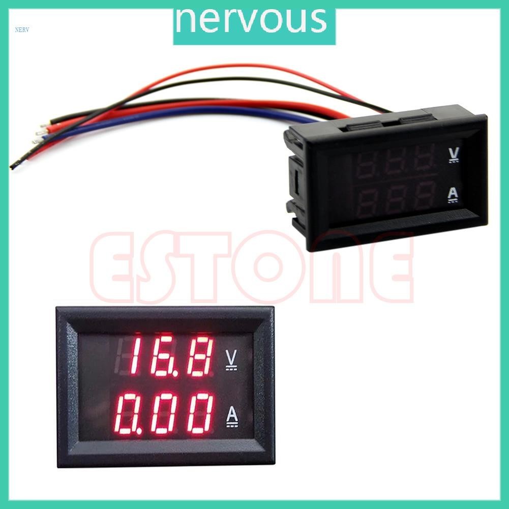 Digital DC Voltmeter Ammeter Gauge - Red LED Display For 0-100V & 0-10A Monitoring, Perfect For DIY Electronics & Car Batteries
