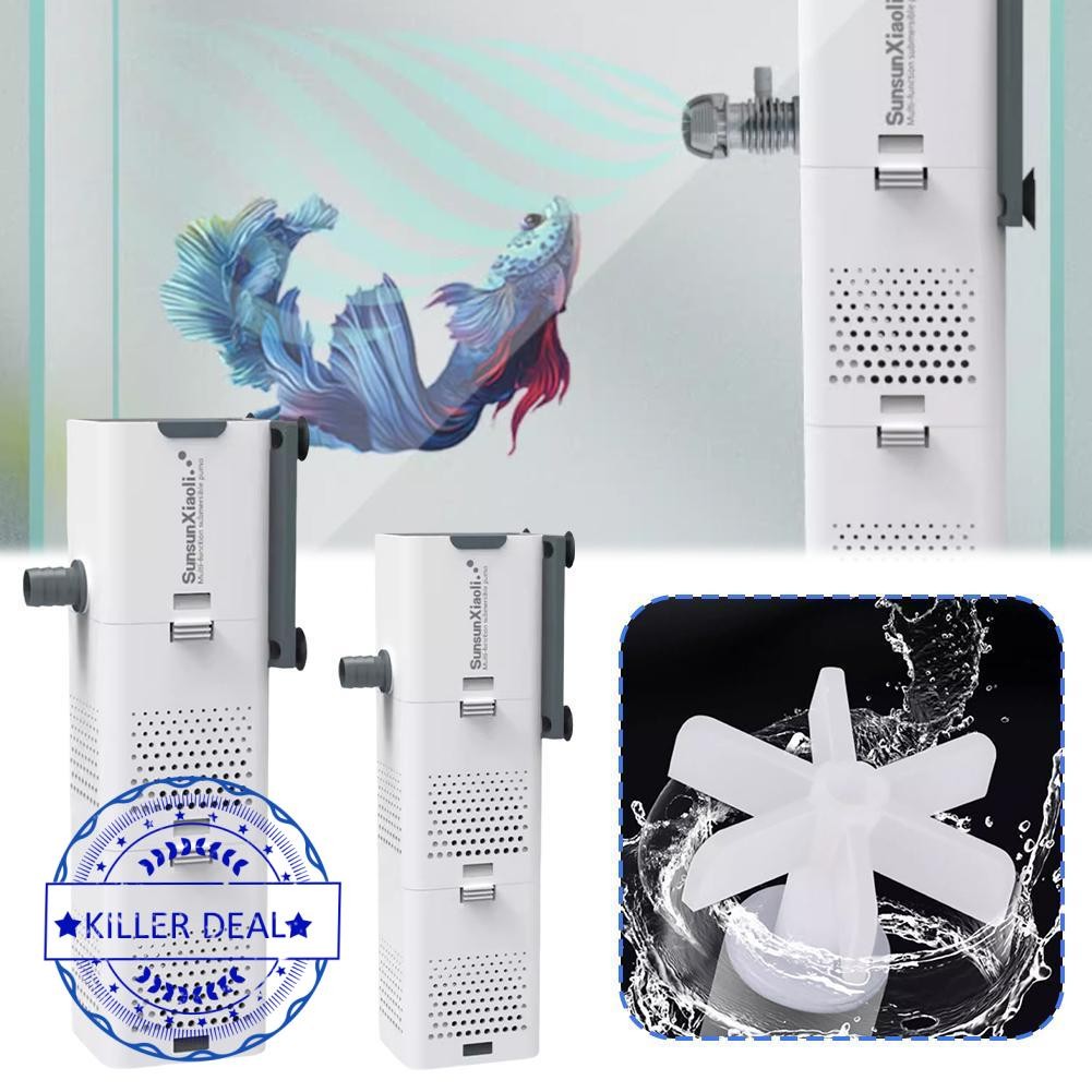 Small Aquarium System With Proper Circulation Reference: Fish Tank Filter 3 In 1 Built In Oxygenation Pump