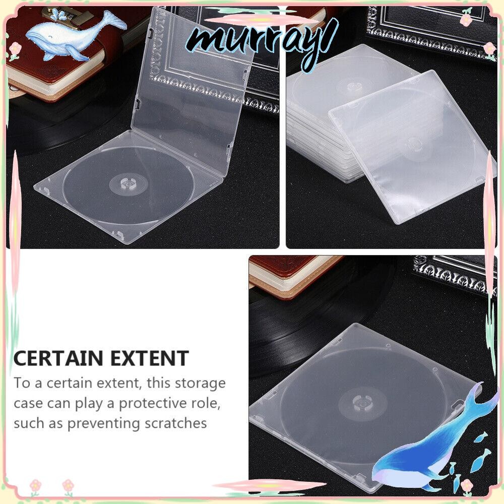MURRAY1 20Pcs CD , Single Disc Transparent Square PP Box, Cover Can Be ...