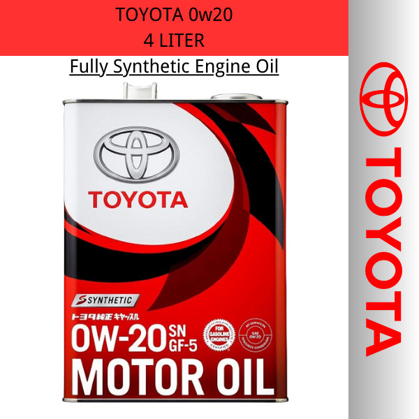 TOYOTA 0w20 Fully Synthetic Engine Oil 4 LITER | Shopee Malaysia