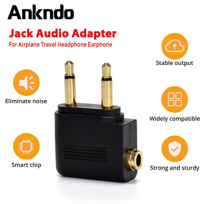 Ankndo Dual 3.5mm Plug Adaptor Jack Audio Headphone Converter Adapter ...