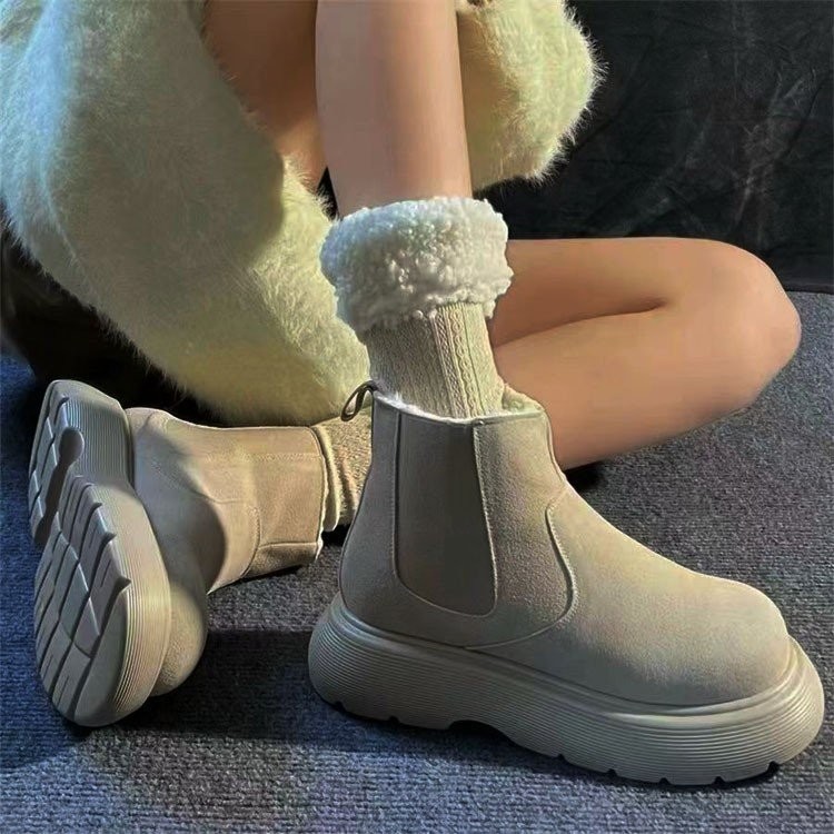 Korean Style Suede Buckle Boots main image 1