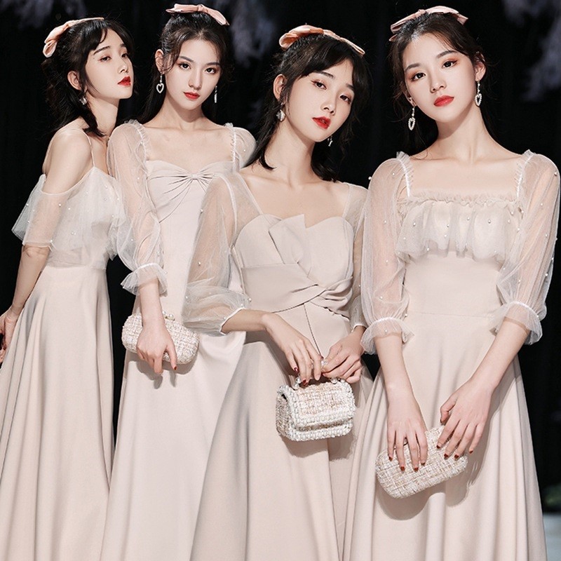 2025 2025 New new  sequined splicing dress banquet hosting etiquette dress temperament bridesmaid dress
