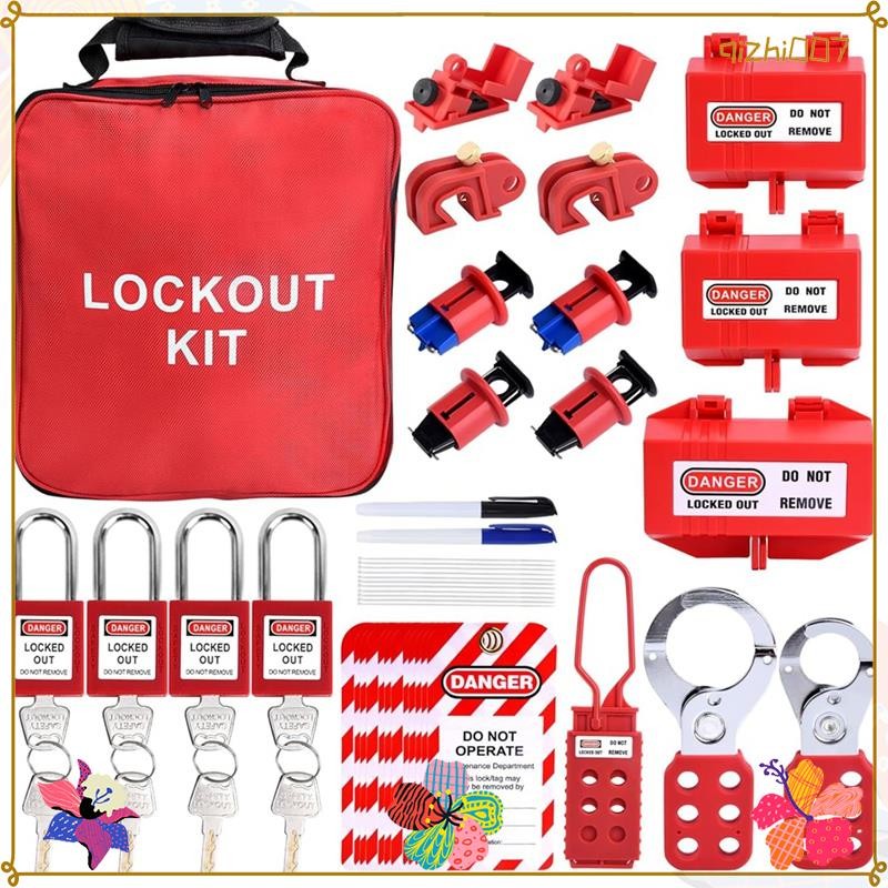 56 Pcs Lockout Tagout Kit Safety Electrical with Clamp-on Circuit ...