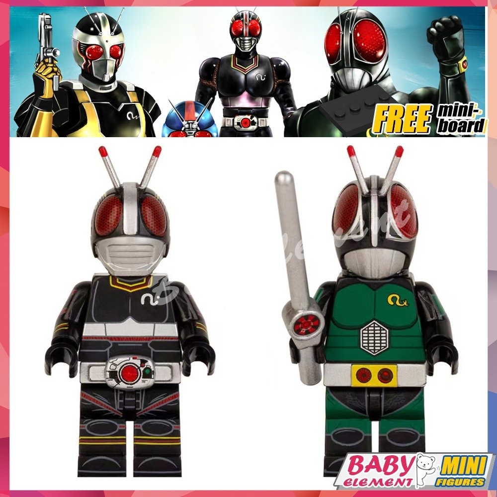 2 Types Minifigures Building Blocks Kamen Rider Masked Rider Black RX ...