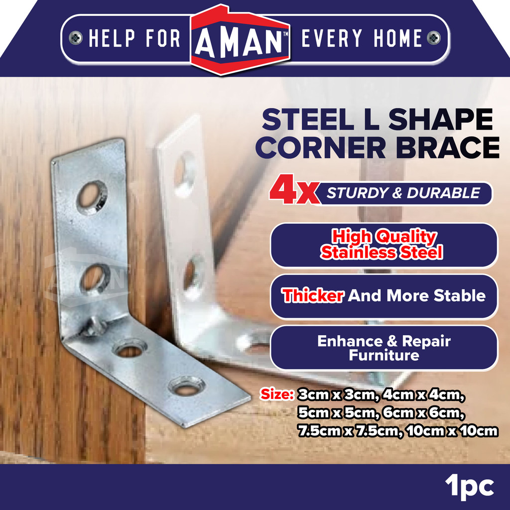 L Bracket Silver Zinc Plate 15mm Width Angle 90° Shape Shelf Shelve ...