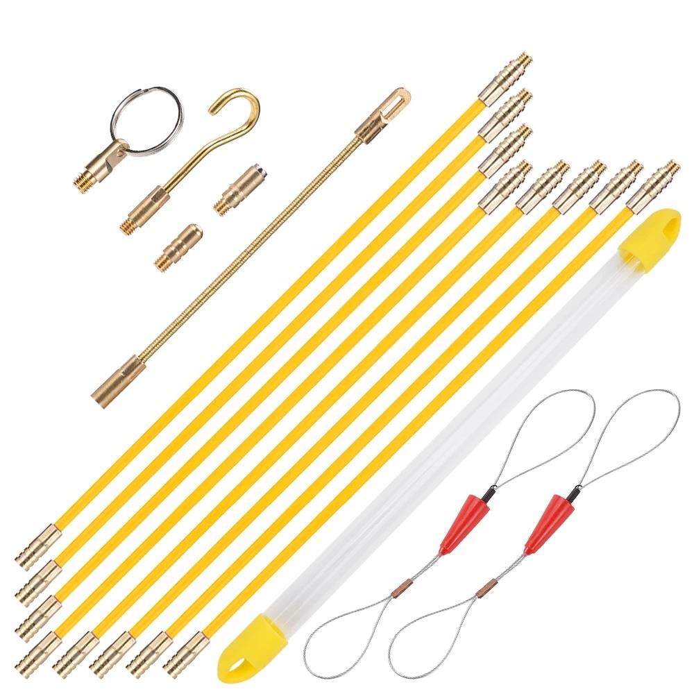 10Pcs 33/45cm Diameter 4mm Fiberglass Cable Push Puller Running Cable ...