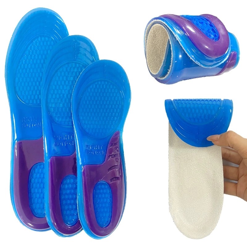 1Pair Silica Gel Insole Shock-Absorbing Insole Orthotic Arch Support ...