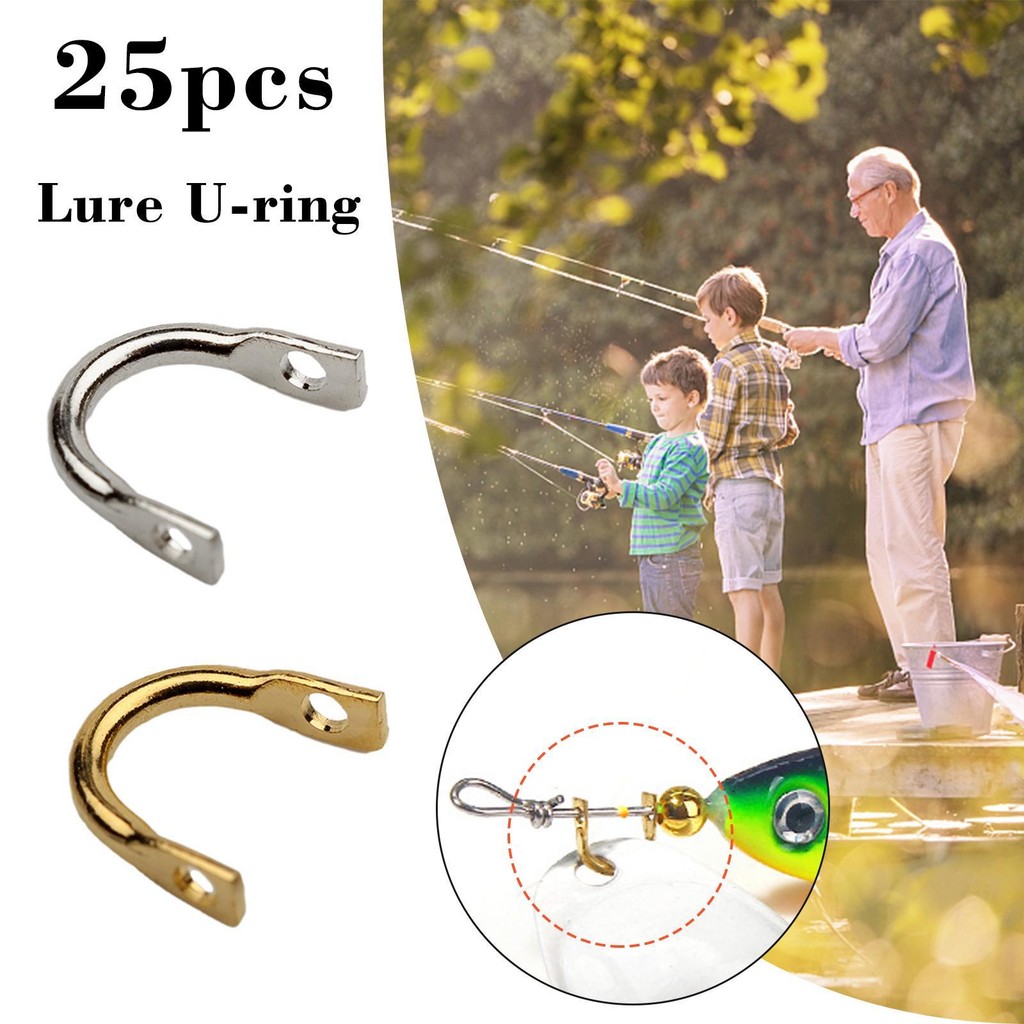 thumbnail image 2 of 100-Pack Copper Spinner Bait Clevis – U-Shaped Spin Blade Connectors For Fishing Lures, Freshwater & Saltwater 2 of 3