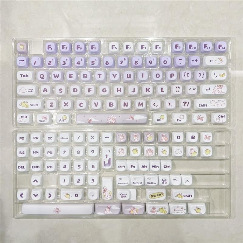 Gradient Rabbit Purple Keycap Class MOA Height Pbt Sublimation Round ...