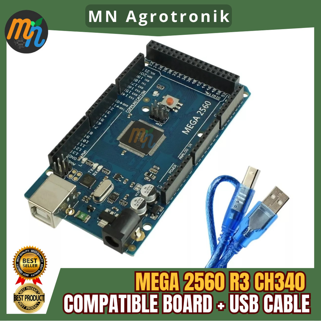 Arduino MEGA 2560 R3 CH340 COMPATIBLE BOARD+USB CABLE | Shopee Malaysia