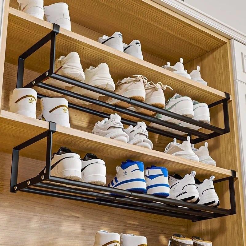 Layered Shoe Rack Extensible Shoe Hanger Storage Space Saving Shelf ...