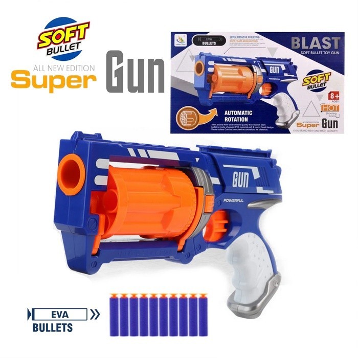 Foam Bullet Toy Gun For Kids 6+ - Shell Ejection, 32FT Range, 50 Safe EVA Bullets & 2 Mags, Gift For Boys Girls