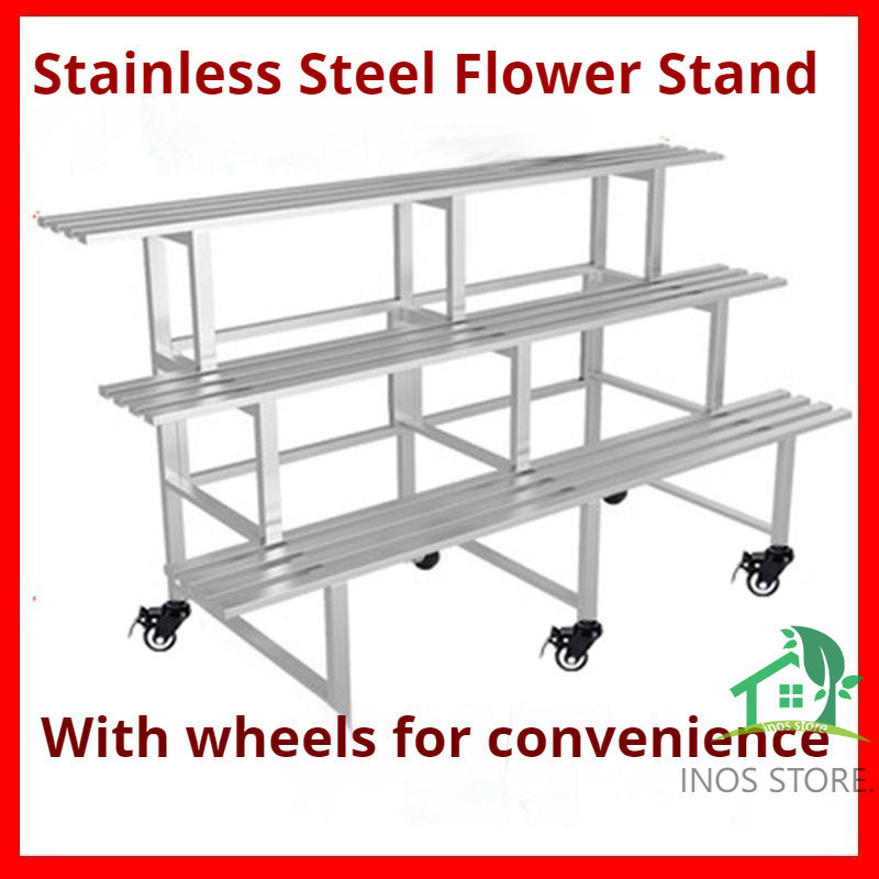 🌞Rak Bunga Bertingkat Flower Rack Stainless Steel Rack Garden Rack ...