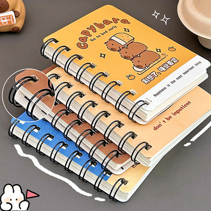 80 Sheets Mini Cute A7 Capybara Series Coil Notebook Portable Pocket ...