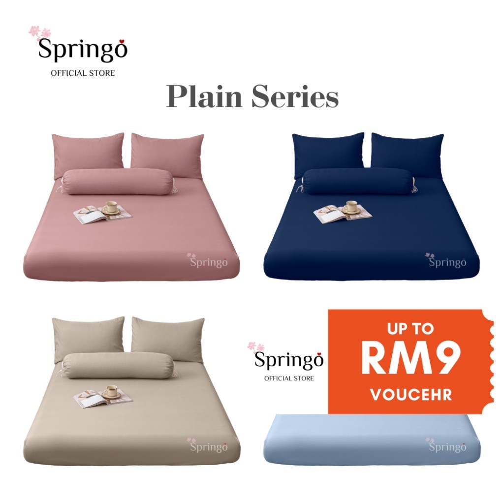 SG Cadar Plain Series Bedsheet 2in1 Single/4in1 Queen Fitted Bedsheet