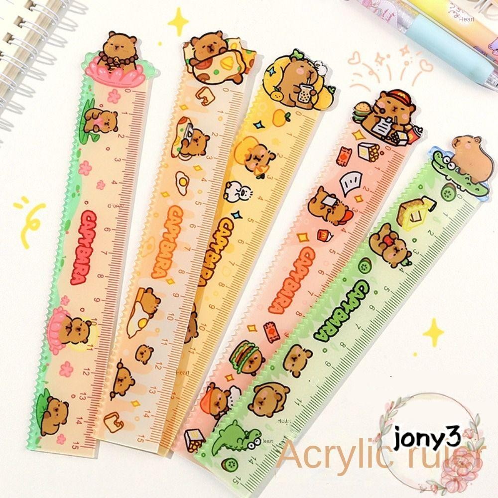JY Drawing Tools, 15cm Wavy Lines Capybara Ruler, Acrylic School Office ...