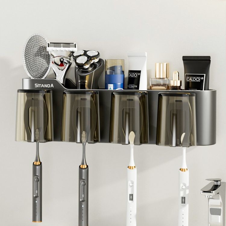 Toothbrush Rack Perforated Brush Toothbrush Tooth Mouthwash Wall ...