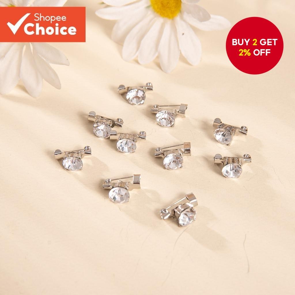 10pc Fashion Rhinestone Small Simple Needle Ladies Headscarf Fixed ...