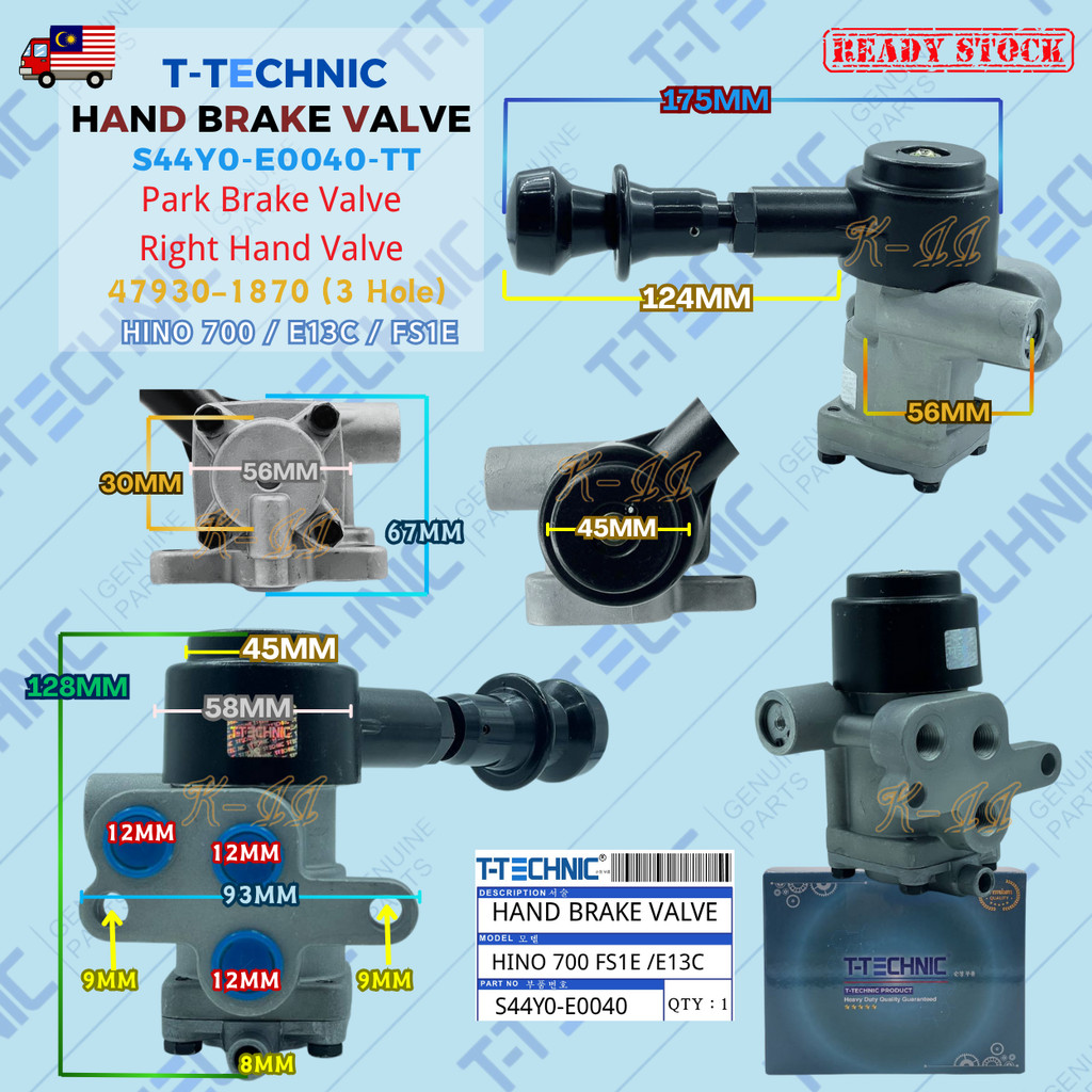 Injap Brek Tangan (3 Hole) Hand Brake Valve Hino FS1E E13C 700 47930 ...