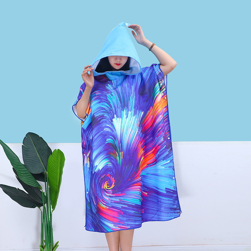 Oversized Quick-Dry Swim Robe: Super Absorbent Microfiber Beach Poncho ...
