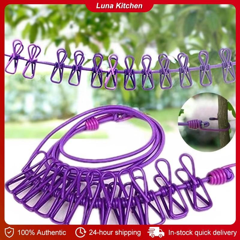 Portable Outdoor Windproof Clothesline Hanger Drying Rack Clothes ...