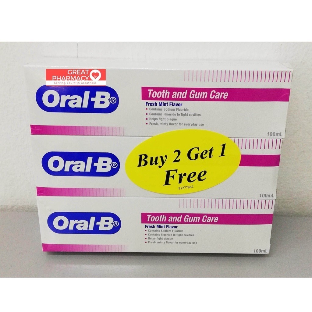 Oral-B Tooth and Gum Care Toothpaste Fresh Mint Flavor 100ml Buy 2 Free ...