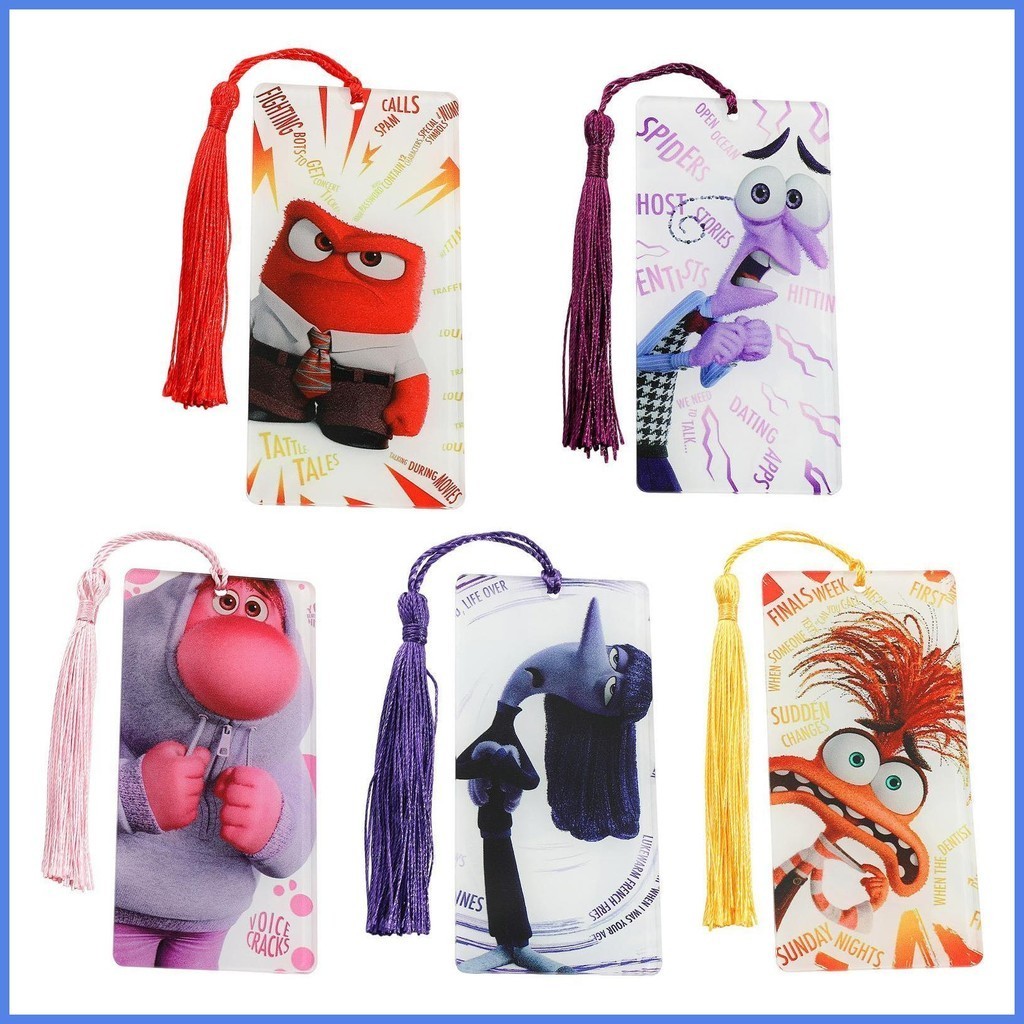 Cartoon Inside Out 2 Acrylic Bookmark With Tassel Anxiety Fear Anger ...