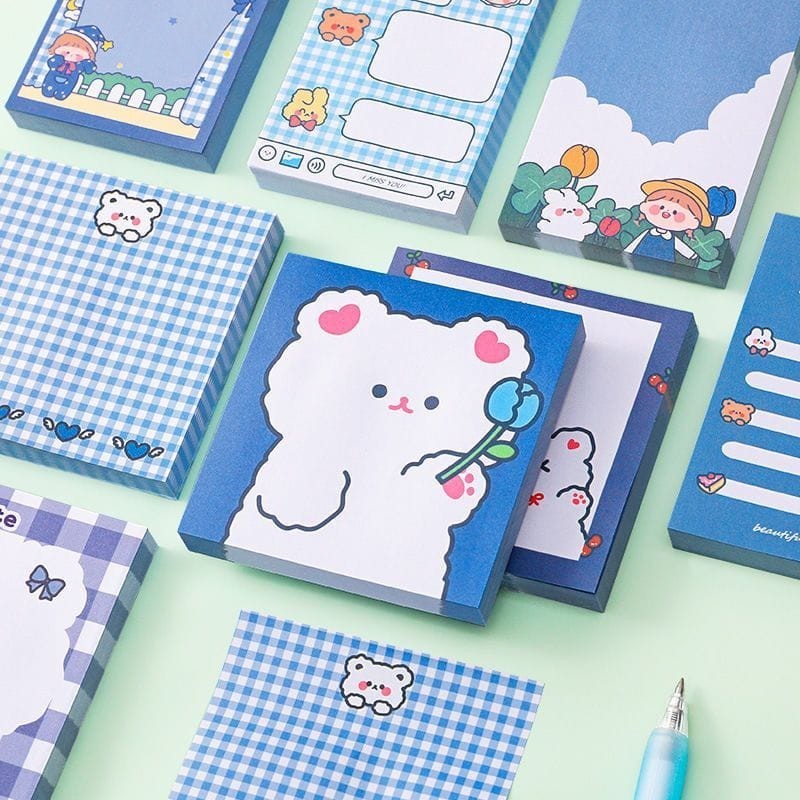 Sticky Notes Cute Bear Memo Label Sticker Stationery Student | Shopee ...