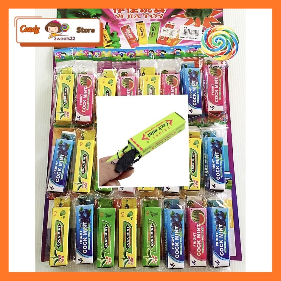 24pcs Cock Mint Tricky Toy Mischievous Toy with Chewing Gum Box Prank ...