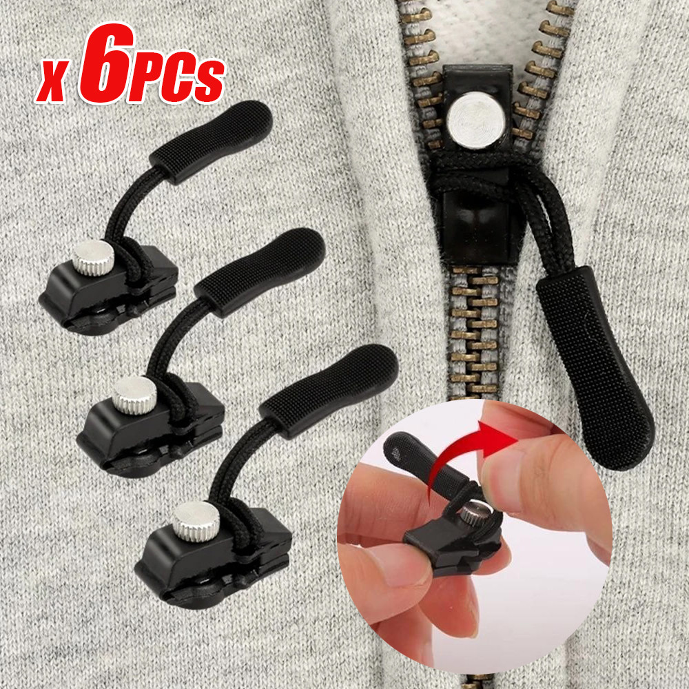 6pcs Universal Instant Fix Zipper 3 Sizes Repair Kit Replacement Zip