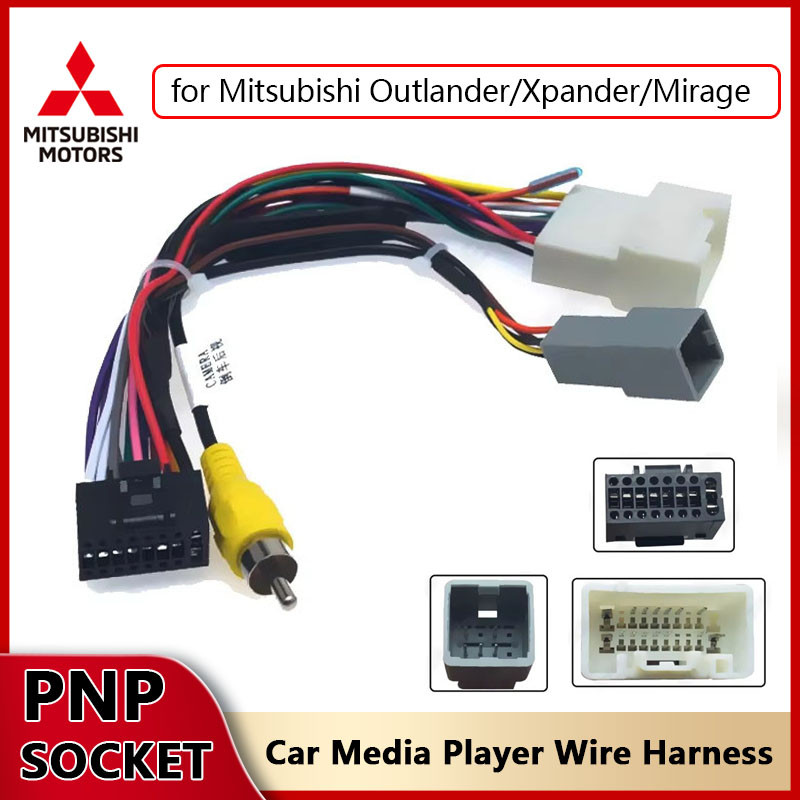Car Stereo Radio 16PIN Adaptor Wiring Harness for Mitsubishi Outlander