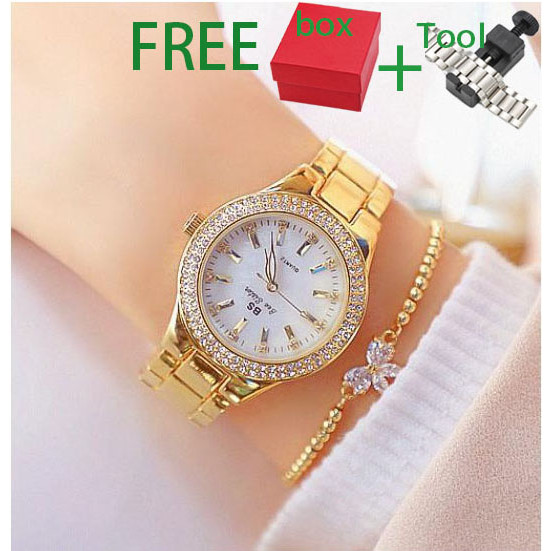 Watch Woman Diamond Retro Quartz Fashion Ladies Watch Waterproof Clock Woman Watch Shopee Malaysia