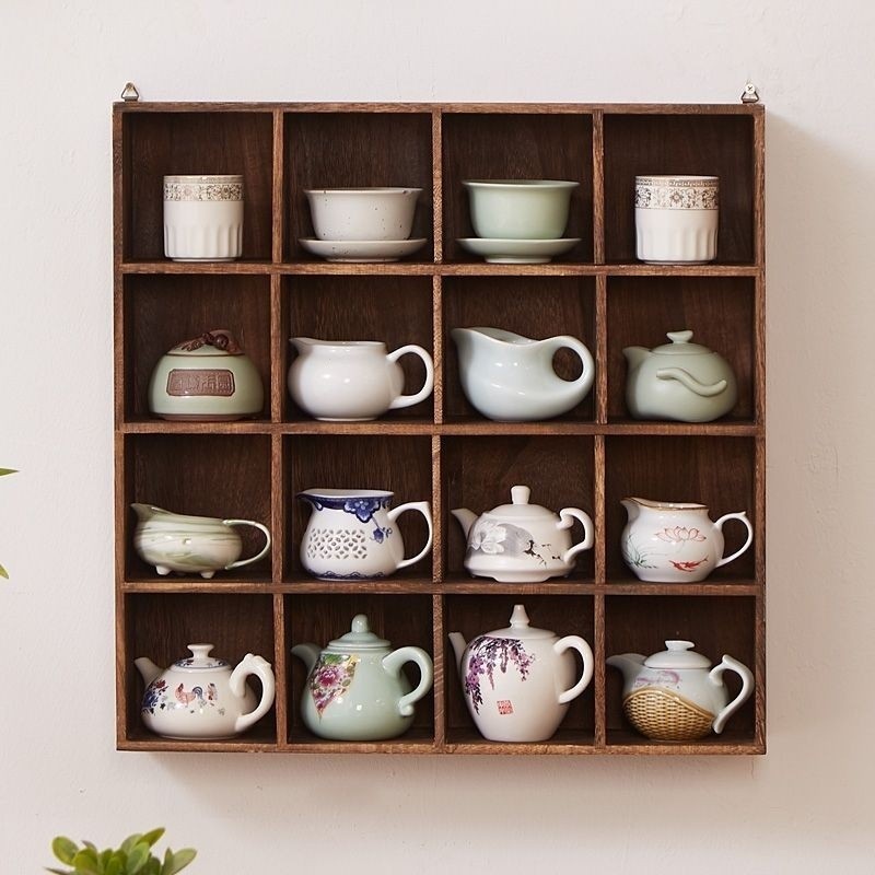 Burnt Paulownia Bogu Rack Partition Modern Simple Version Wall Hanging ...