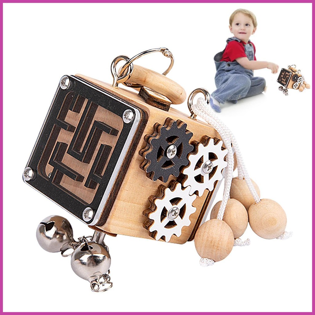 Busy Cube For Kids Wooden Cube Travel Toy Educational Cube Travel Toy ...