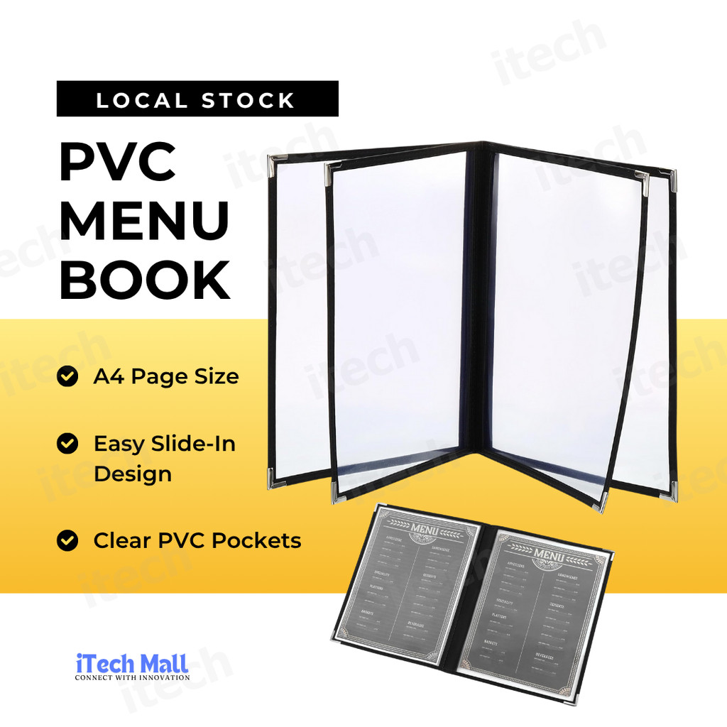A4 Menu Book Cover DIY Restaurants Cafe Menu Holder Transparent Clear ...