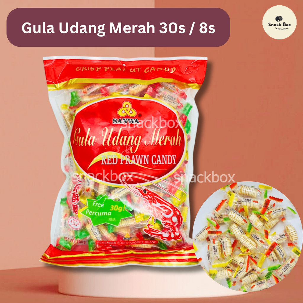 Gula Udang Merah Red Prawn Candy Hard Candy ( 30pcs / 8pcs ) Halal ...