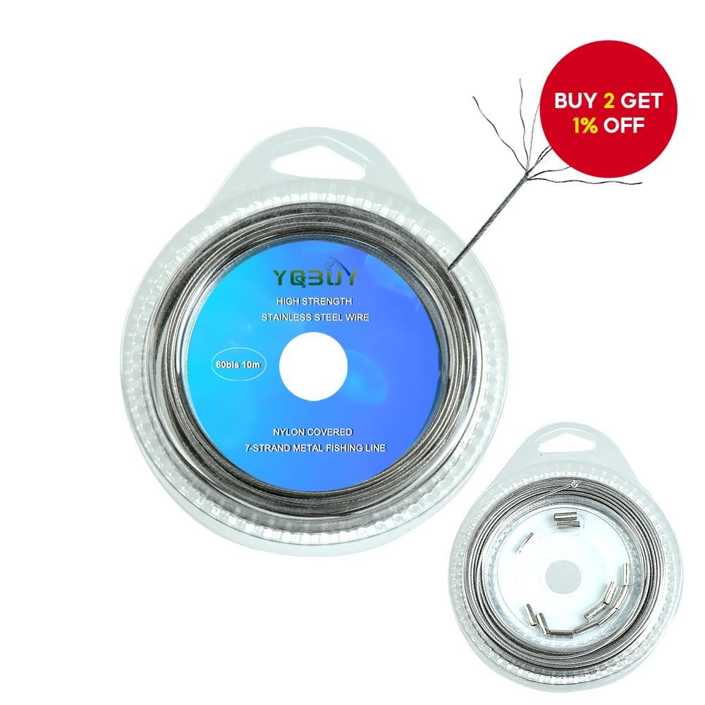 1 Roll Fishing Steel Wire 10m 7 Strands Braided Leader Sea Fishing ...