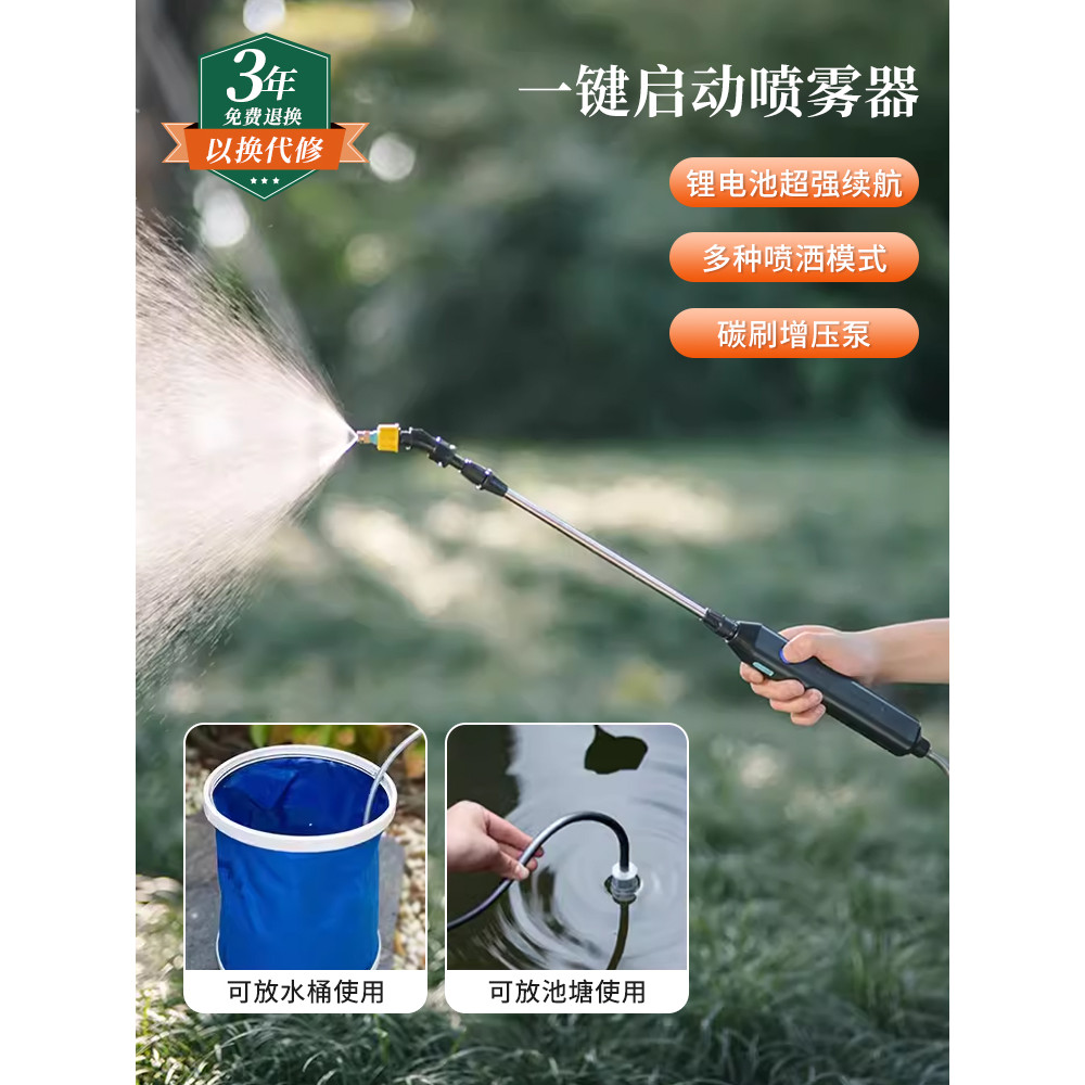 Electric Sprayer Rechargeable High-Pressure Spray Water Gun Portable ...