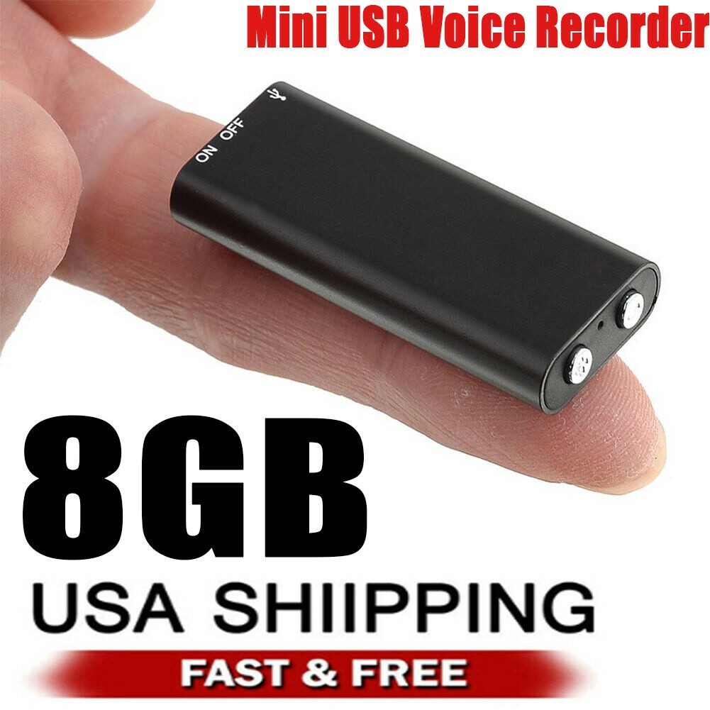 NEW Mini Audio Recorder Voice Listening Device 96 Hours 8/16/32GB Bug ...
