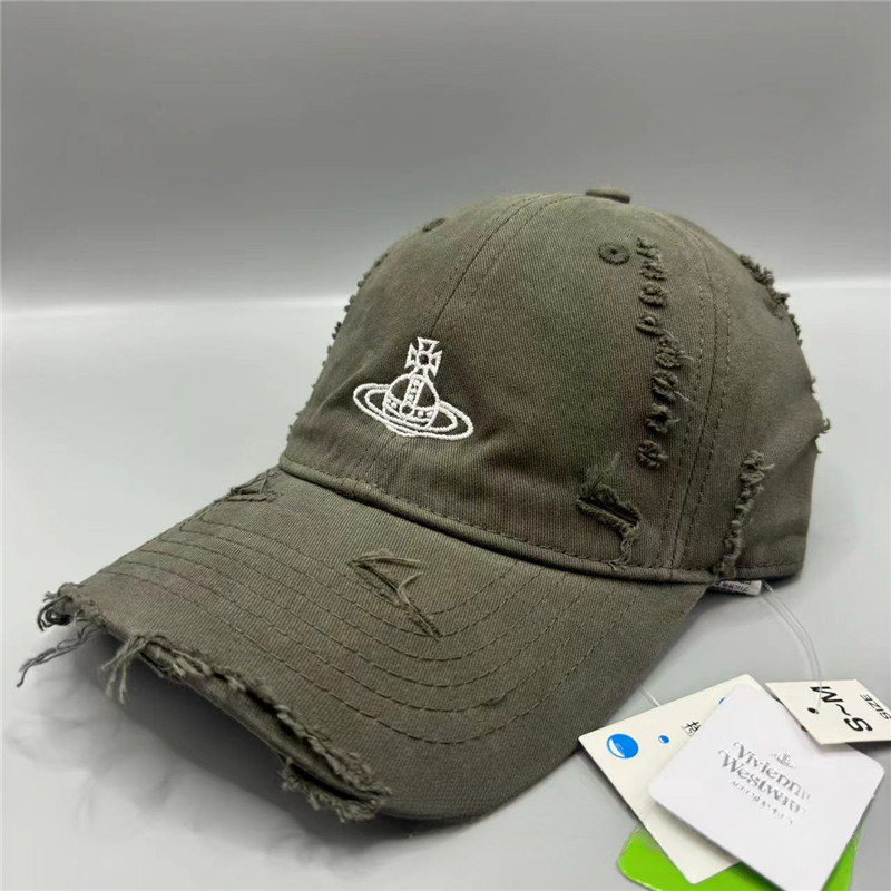 Vivienne Westwood Retro Denim Distressed Hole/Quick-Drying Cap Men