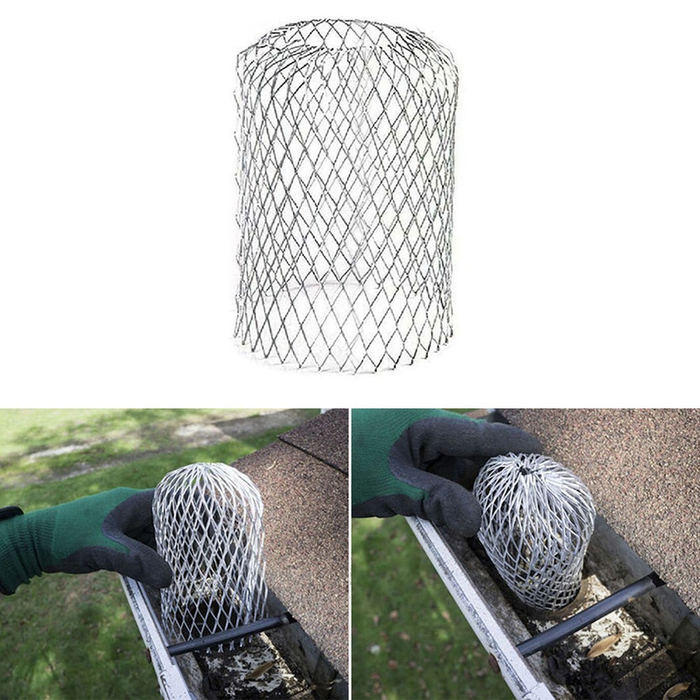 FIVEST Metal Mesh Gutter Leaf Debris Mud Trap Guards Drain Pipe Cover