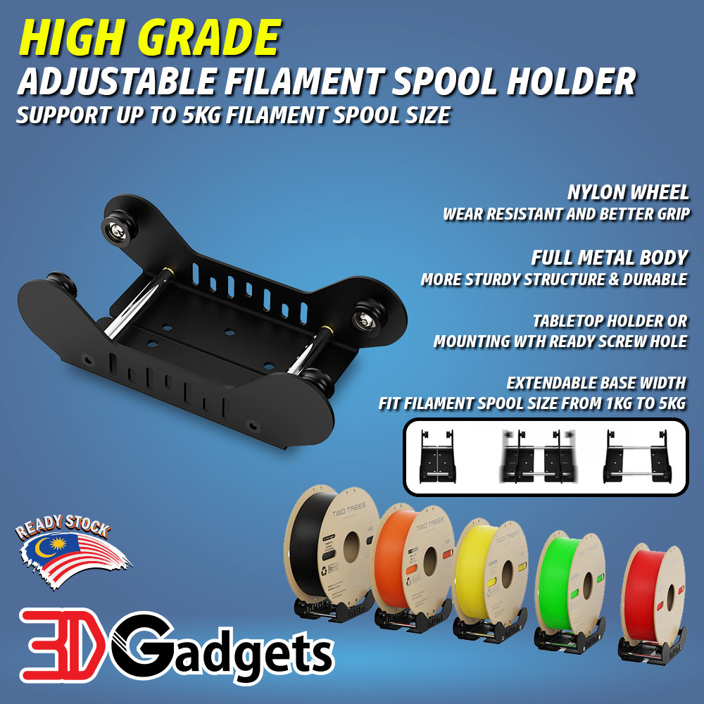 High Grade Full Metal Spool Holder with Adjustable Width / High Grip ...