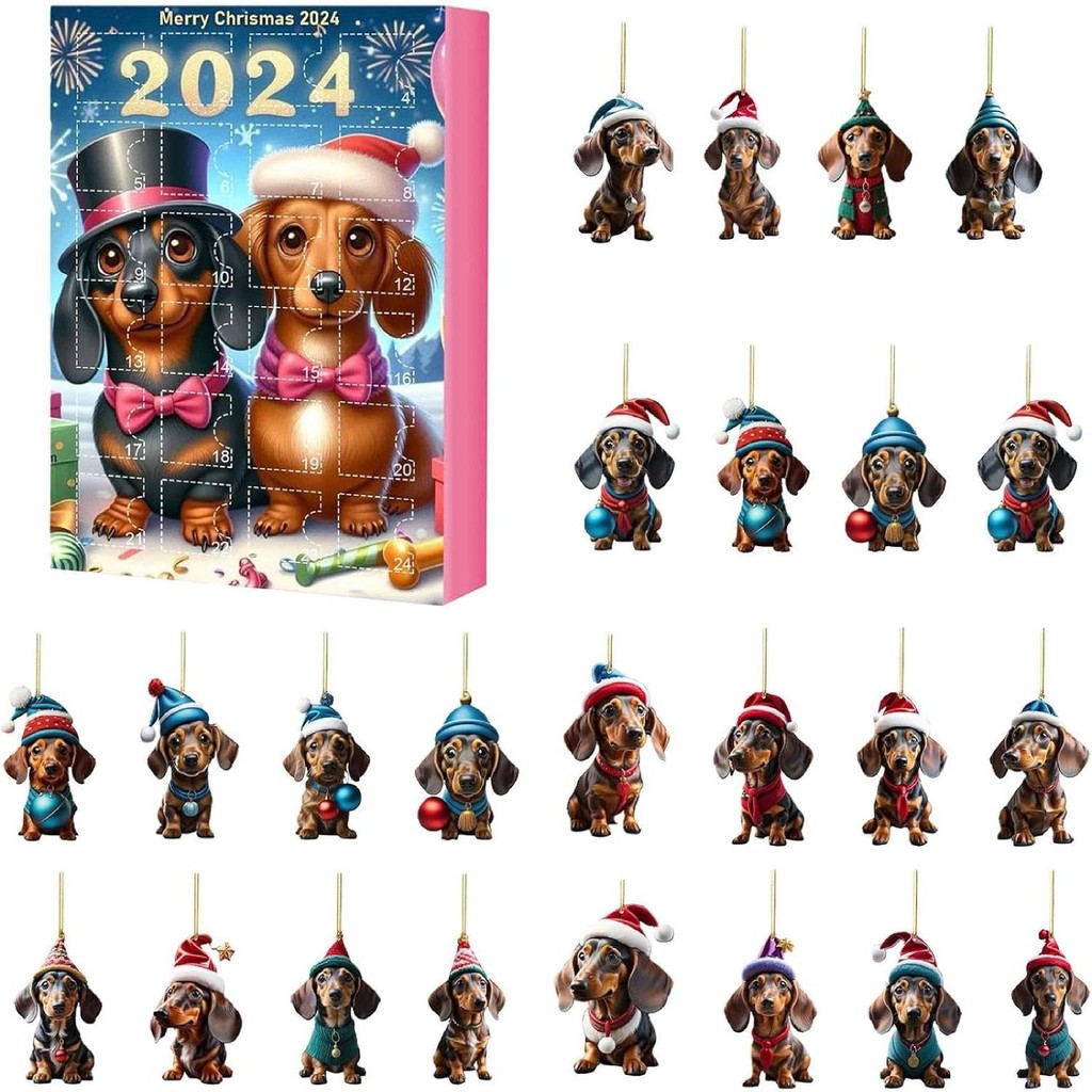 2024 Dachshund Advent Calendar 24 Days of Christmas Collectible Funny ...
