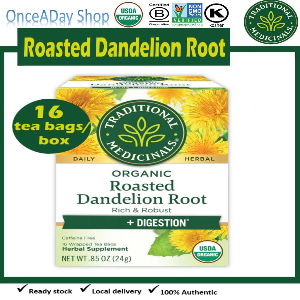 Traditional Medicinals Organic Roasted Dandelion Root Tea, Caffeine ...