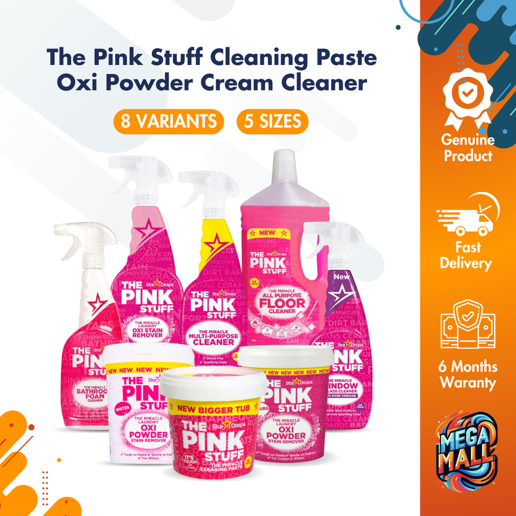 The Pink Stuff Cleaning Paste Oxi Powder Cream Cleaner Multipurpose ...